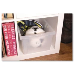 Storex Storage Bins, with Snap-On Lid, 4 gal, 11.25 x 13.53 x 7.87, Translucent, 6/Pack