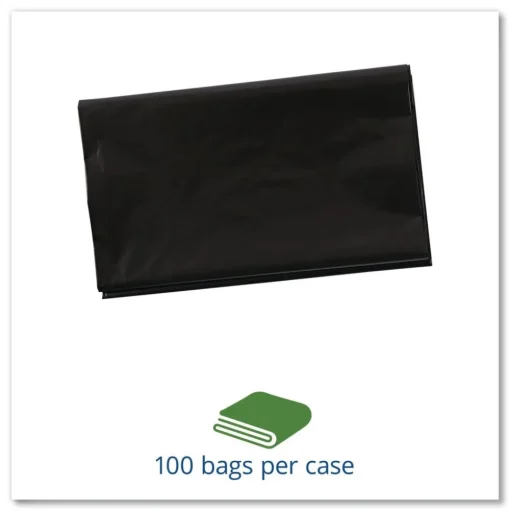 Stout by Envision 30 in. x 39 in. 1.3 mil. 30 Gallon Total Recycled Content Plastic Trash Bags - Brown/ Black (100/Carton)