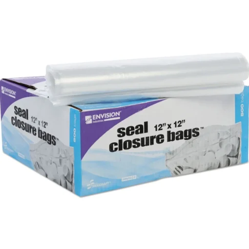 Stout by Envision 2 mil 12 in. x 12 in. Seal Closure Bags - Clear (500/Carton)