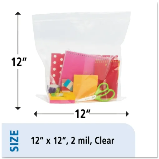 Stout by Envision 2 mil 12 in. x 12 in. Seal Closure Bags - Clear (500/Carton)