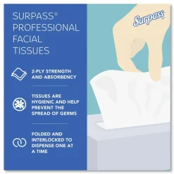 Surpass 2-Ply Facial Tissue for Business - White (125 Sheets/Box, 60 Boxes/Carton)