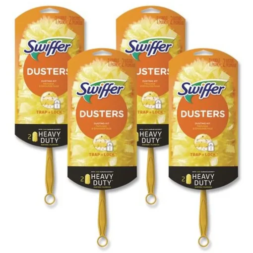 Swiffer 6 in. Handle Heavy Duty Dusters Starter Kit with Two Disposable Dusters (4/Carton)