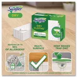 Swiffer 10.4 in. x 8 in. Dry Refill Cloths - White (156/Carton)