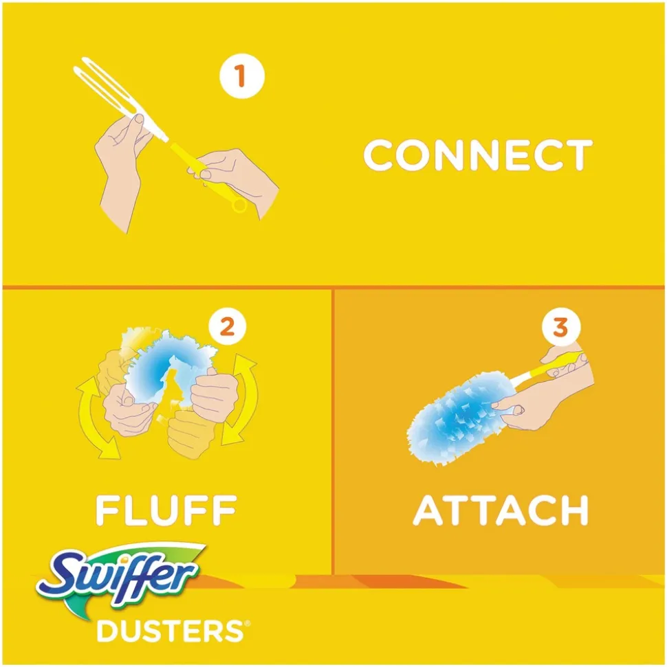 Swiffer Dust Lock Fiber 6 in. Handle Dusters Starter Kit - Blue/Yellow (1-Kit)