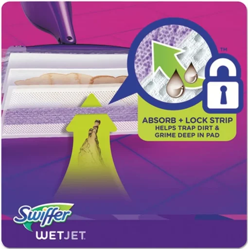 Swiffer WetJet 11.3 in. x 5.4 in. System Refill Cloths - White (24/Box)