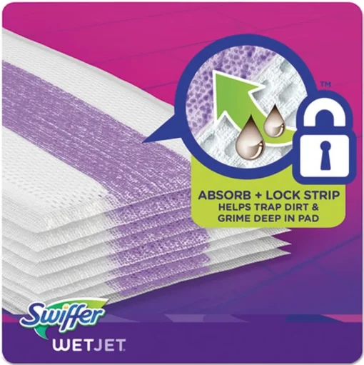 Swiffer WetJet 11.3 in. x 5.4 in. System Refill Cloths - White (24/Box)