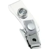 Swingline GBC 0.5 in. x 1.5 in. Badge Clips with Plastic Straps - Clear/Silver (100/Box)