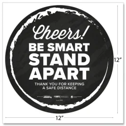 Tabbies BeSafe Messaging 12 in. Floor Decals - Black/White (60/Carton)