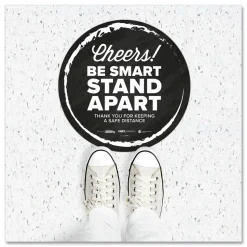 Tabbies BeSafe Messaging 12 in. Floor Decals - Black/White (6/Pack)