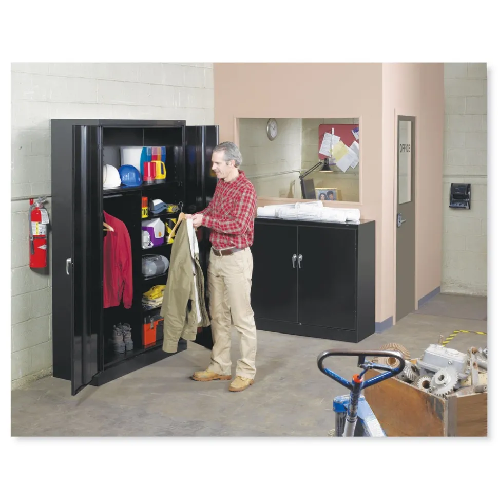 Tennsco 48 in. x 24 in. x 78 in. Assembled Jumbo Combination Steel Storage Cabinet - Light Gray