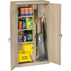 Tennsco 36 in. x 18 in. x 64 in. Janitorial Cabinet - Putty