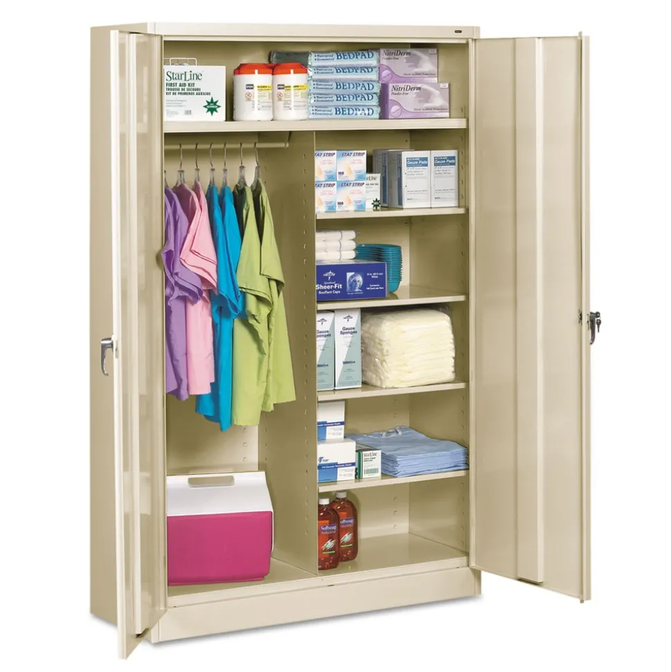 Tennsco 48 in. x 24 in. x 78 in. Jumbo Combination Steel Storage Cabinet - Putty