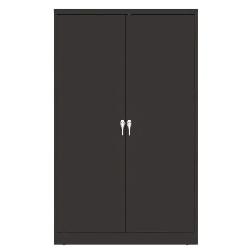 Tennsco 48 in. x 24 in. x 78 in. Jumbo Combination Steel Storage Cabinet - Black