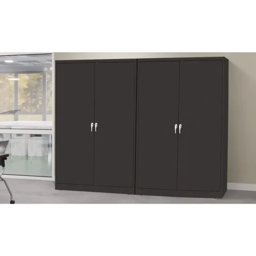 Tennsco 48 in. x 24 in. x 78 in. Jumbo Combination Steel Storage Cabinet - Black