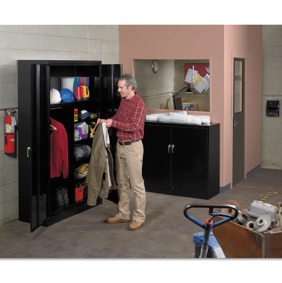 Tennsco 48 in. x 24 in. x 78 in. Jumbo Combination Steel Storage Cabinet - Light Gray