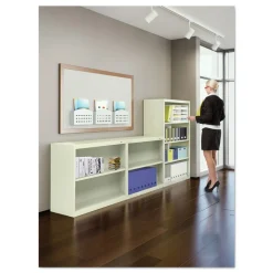 Tennsco 34.5 in. x 13.5 in. x 78 in. Six-Shelf Metal Bookcase - Putty