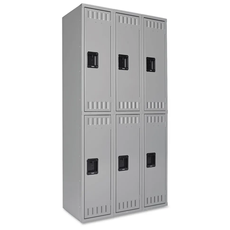 Tennsco 36 in. x 18 in. x 72 in. Triple Stack Double Tier Locker - Medium Gray