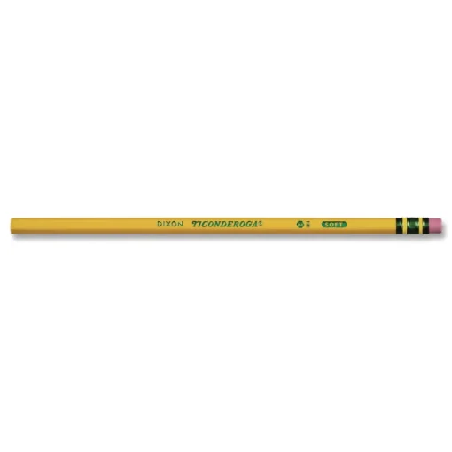 Ticonderoga B (No. 1) Pencils - Black Lead/Yellow Barrel (1-Dozen)