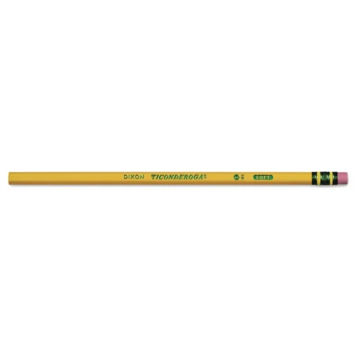 Ticonderoga H (No. 3) Pencils - Black Lead/Yellow Barrel (1-Dozen)