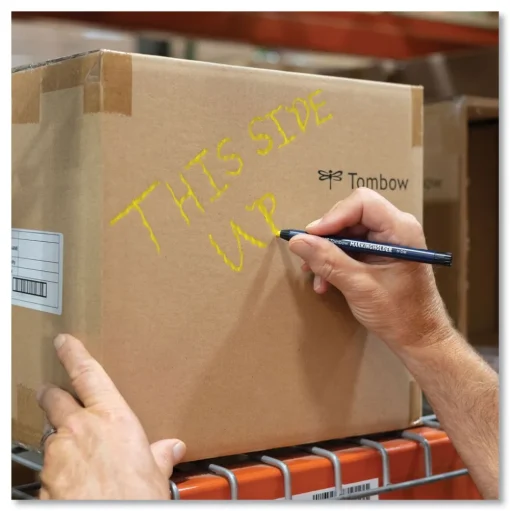 Tombow 4.4 millimeter Wax-Based Marking Pencil - Yellow Wax/Navy Blue Barrel (10/Box)