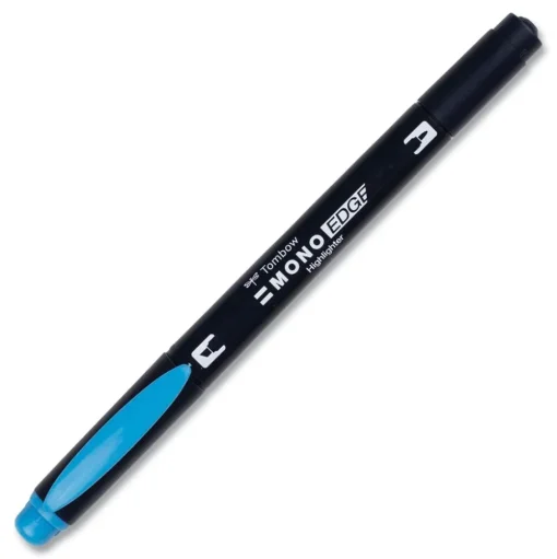Tombow Mono Chisel/Bullet Tip Highlighters - Skyblue Barrel/Skyblue Ink (10/Box)