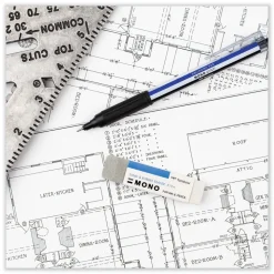 Tombow Mono Rectangular Block Sand and Rubber Eraser for Pencil/Ink Marks - White/Medium