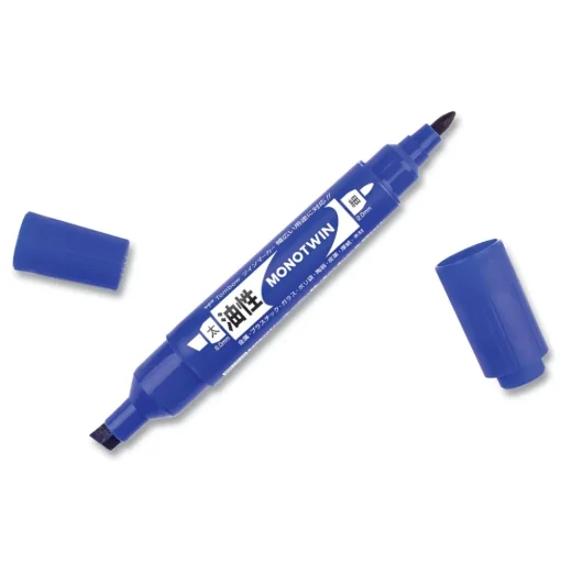 Tombow Mono Twin Fine/Broad Tips Bold Permanent Marker - Blue (10/Box)