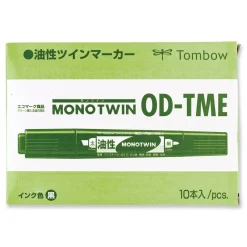 Tombow Mono Twin Fine/Broad Tips Bold Permanent Marker - Black (10/Box)