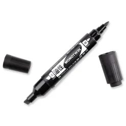 Tombow Mono Twin Fine/Broad Tips Bold Permanent Marker - Black (10/Box)