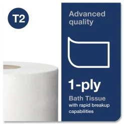 Tork 12013903 3.48 in. x 1200 ft. Septic Safe 1-Ply Advanced Bath Tissue - Jumbo, White (12/Carton)