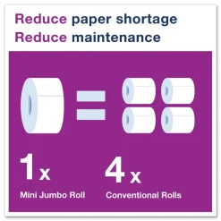 Tork 12013903 3.48 in. x 1200 ft. Septic Safe 1-Ply Advanced Bath Tissue - Jumbo, White (12/Carton)