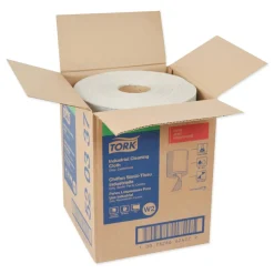 Tork 520337 12.6 in. x 10 in. 1-Ply Industrial Cleaning Cloths - Gray (500 Wipes/Roll, 1 Roll/Carton)