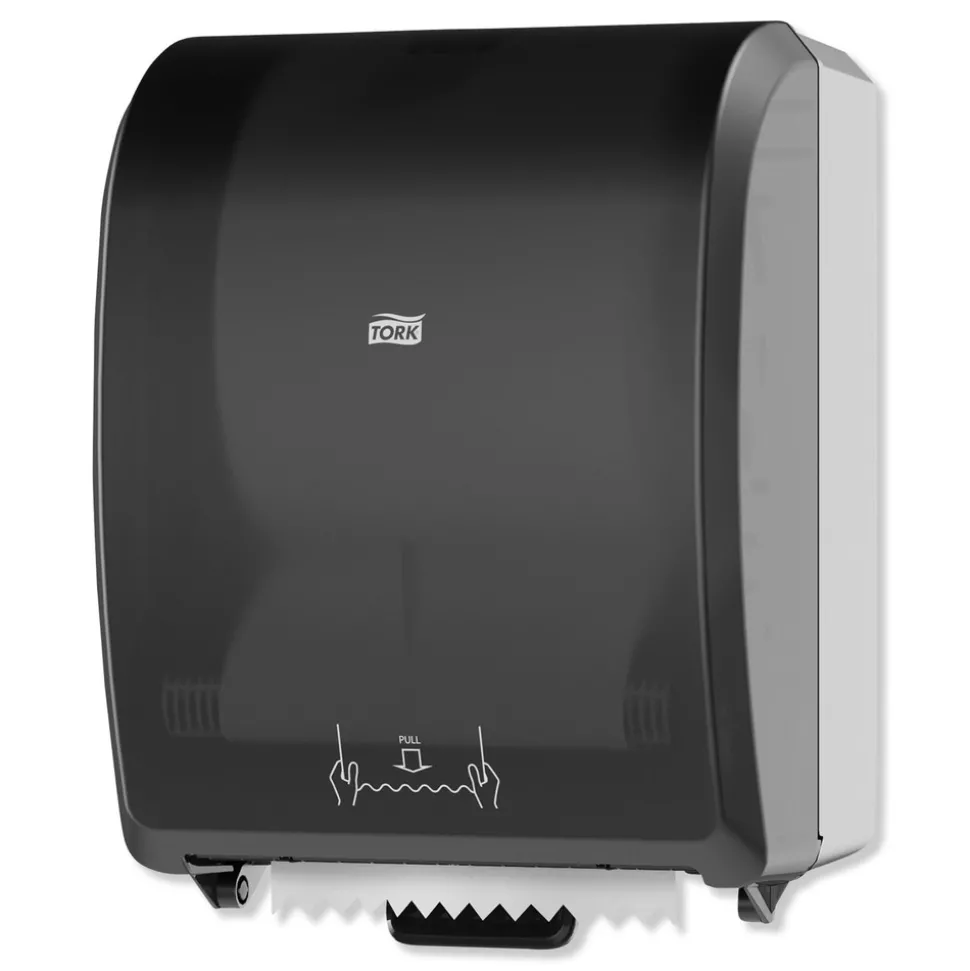 Tork 772828 12.32 in. x 9.32 in. x 15.95 in. Mechanical Hand Towel Roll Dispenser for H80 System - Black