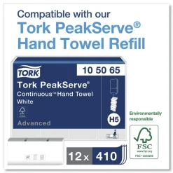 Tork 552520 14.57 in. x 3.98 in. x 28.74 in. PeakServe Continuous Hand Towel Dispenser - White