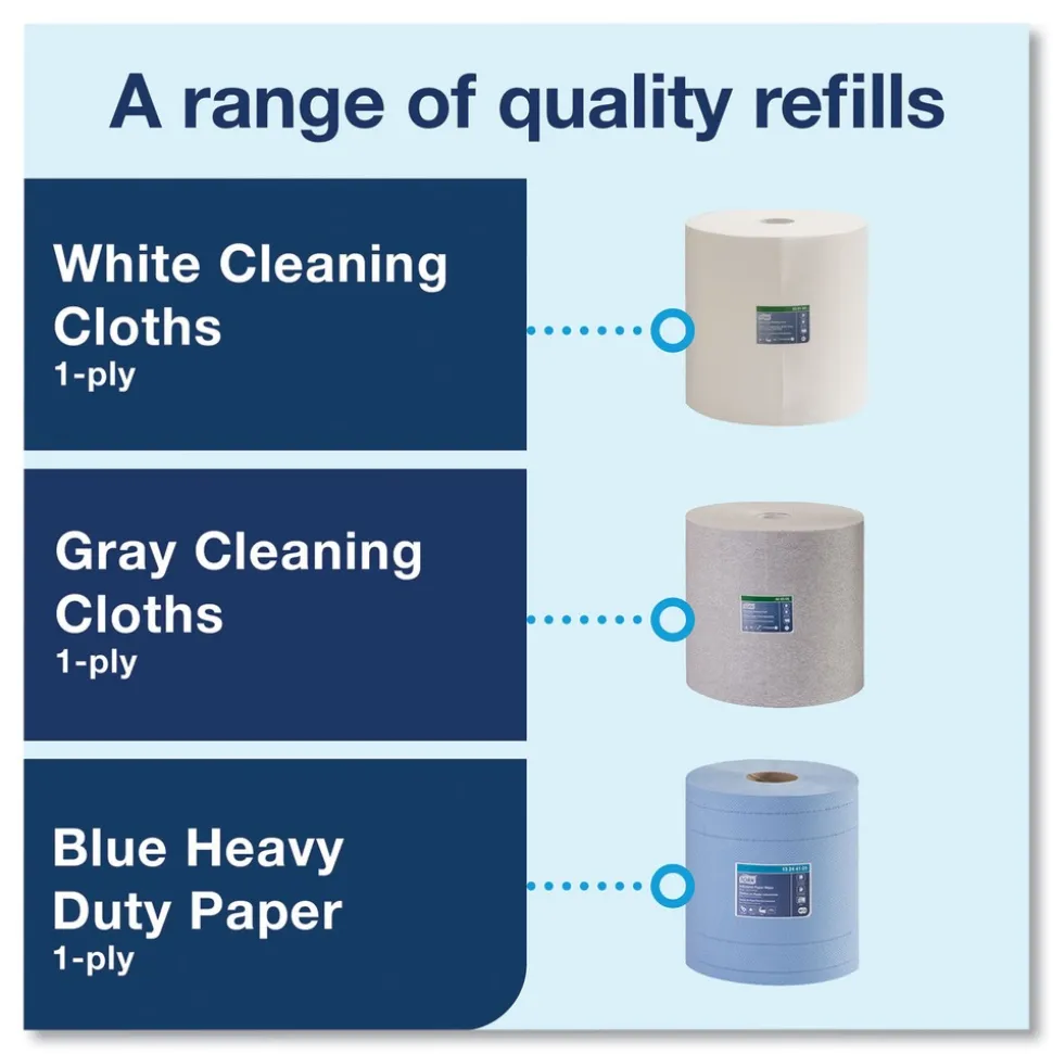 Tork 12.6 in. x 912.2 ft. 1-Ply Heavy-Duty Cleaning Cloth - White (1-Roll)