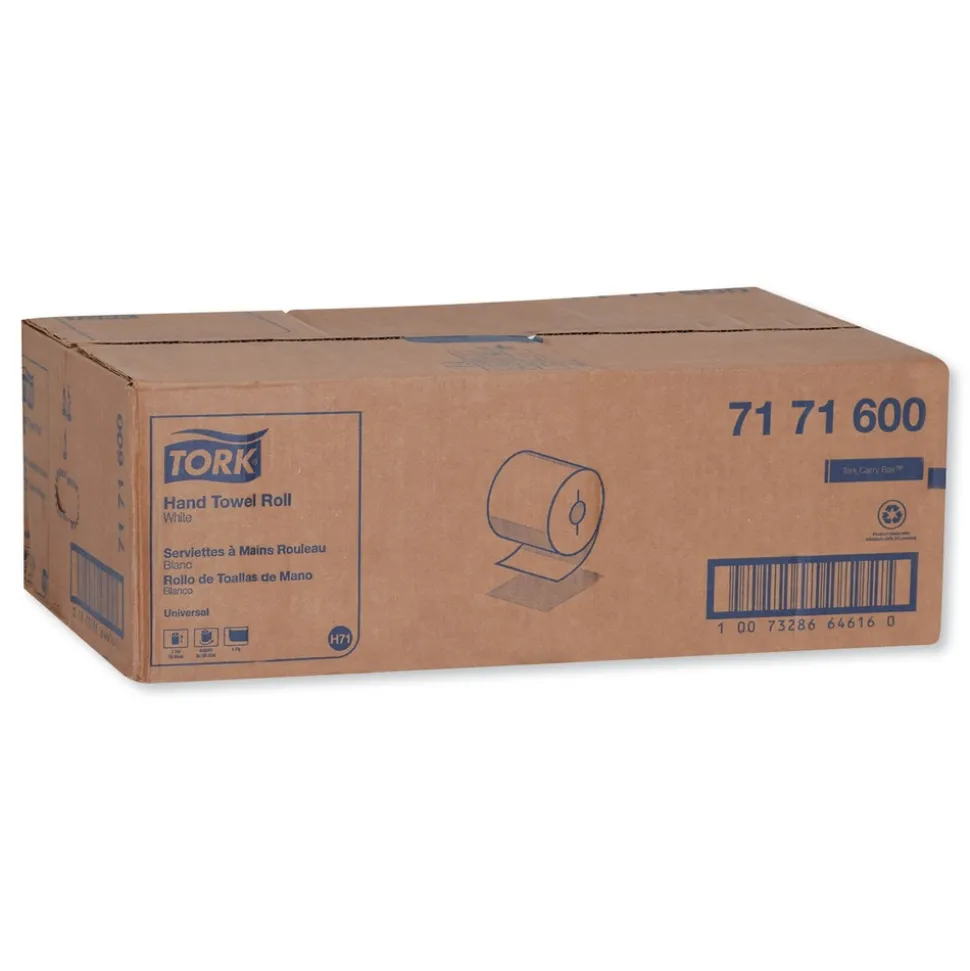 Tork 7.5 in. x 630 ft. Universal Notched Hand Towel Roll - White (6 Rolls/Carton)