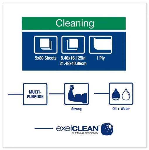 Tork 8.46 in. x 16.13 in. Heavy-Duty Cleaning Cloth - White (5/Carton)