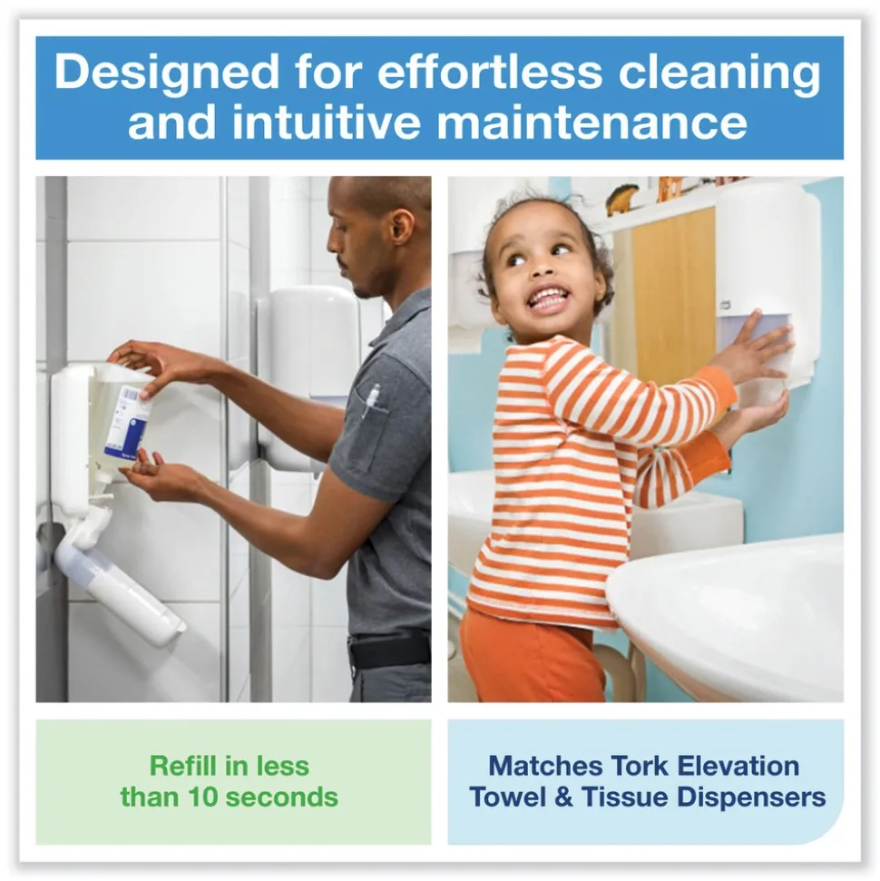 Tork 4.4 in. x 4.5 in. x 11.5 in. Elevation Liquid Skincare Dispenser - White