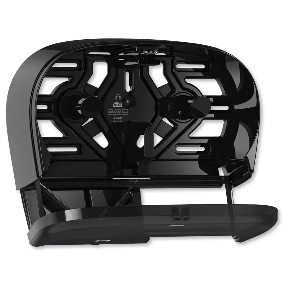 Tork 16.62 in. x 5.25 in. x 9.93 in. High Capacity Bath Tissue Roll Dispenser for OptiCore - Black (1/Carton)