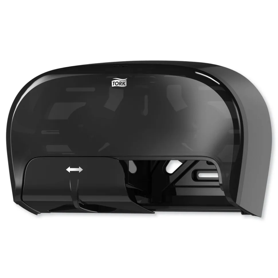 Tork 16.62 in. x 5.25 in. x 9.93 in. High Capacity Bath Tissue Roll Dispenser for OptiCore - Black (1/Carton)