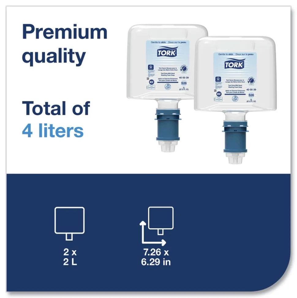 Tork 2 L Mild Foam Soap S26 Refill - Unscented (2/Pack)