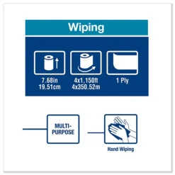 Tork 291370 1-Ply 7.68 in. x 1150 ft. Basic Paper Wiper Roll Towel - White (4/Carton)