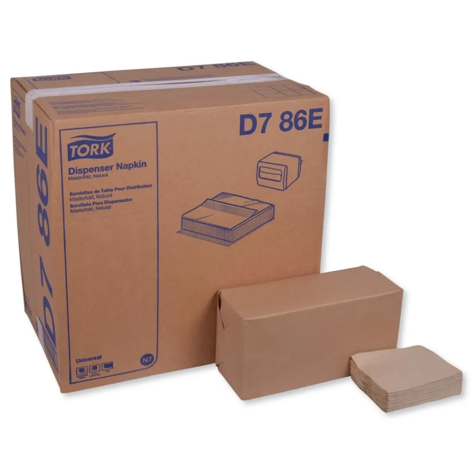 Tork 1 Ply 13 in. x 12 in. Masterfold Dispenser Napkins - Natural (6000/Carton)