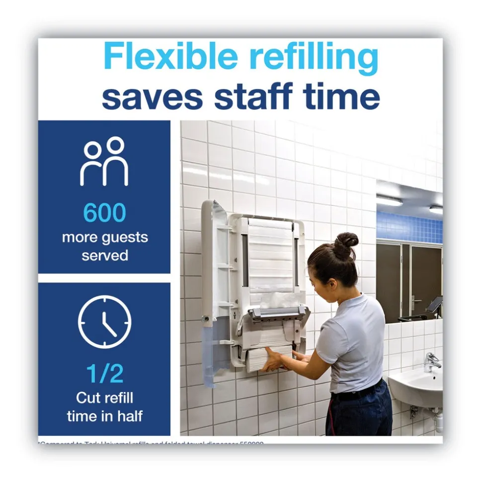 Tork 105066 1-Ply 7.91 in. x 8.85 in. PeakServe Continuous Hand Towel - White (12/Carton)