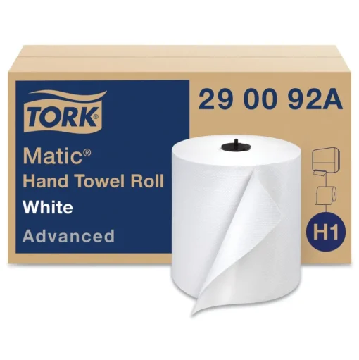 Tork 290092A Advanced Matic 7.7 in. x 525 ft. 2-Ply Hand Towel Roll - White (6/Carton)