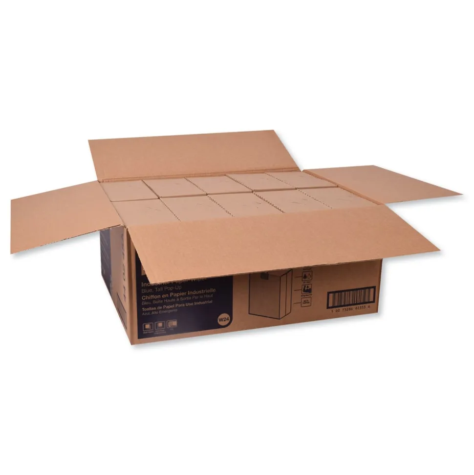 Tork 440245A 4-Ply 8.54 in. x 16.5 in. Unscented Industrial Paper Wiper - Blue (900/Carton)