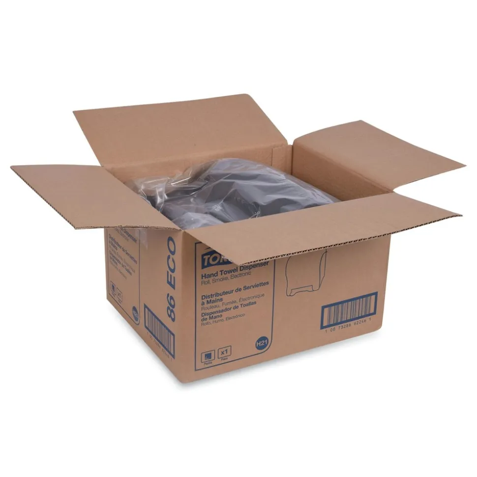 Tork 86ECO 11.78 in. x 9.12 in. x 14.39 in. Electronic Translucent Smoke Hand Towel Dispenser