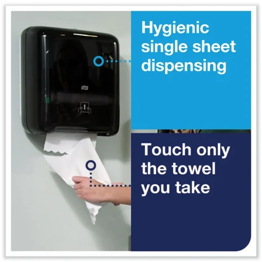 Tork Elevation Matic 13.2 in. x 8.1 in. x 14.65 in. Hand Towel Roll Dispenser - Black (1/Carton)