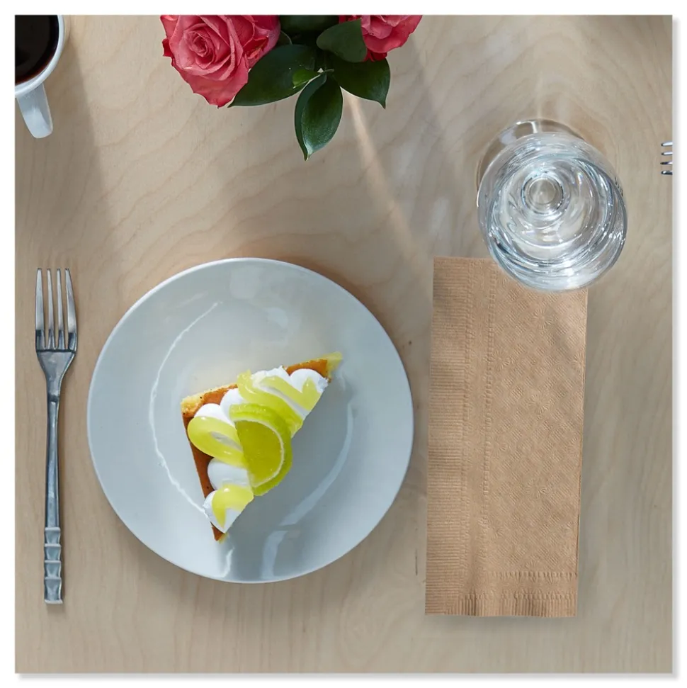 Tork N5186 1-Ply 15 in. x 17 in. Universal One-Ply Dinner Napkins - Natural (12/Carton)