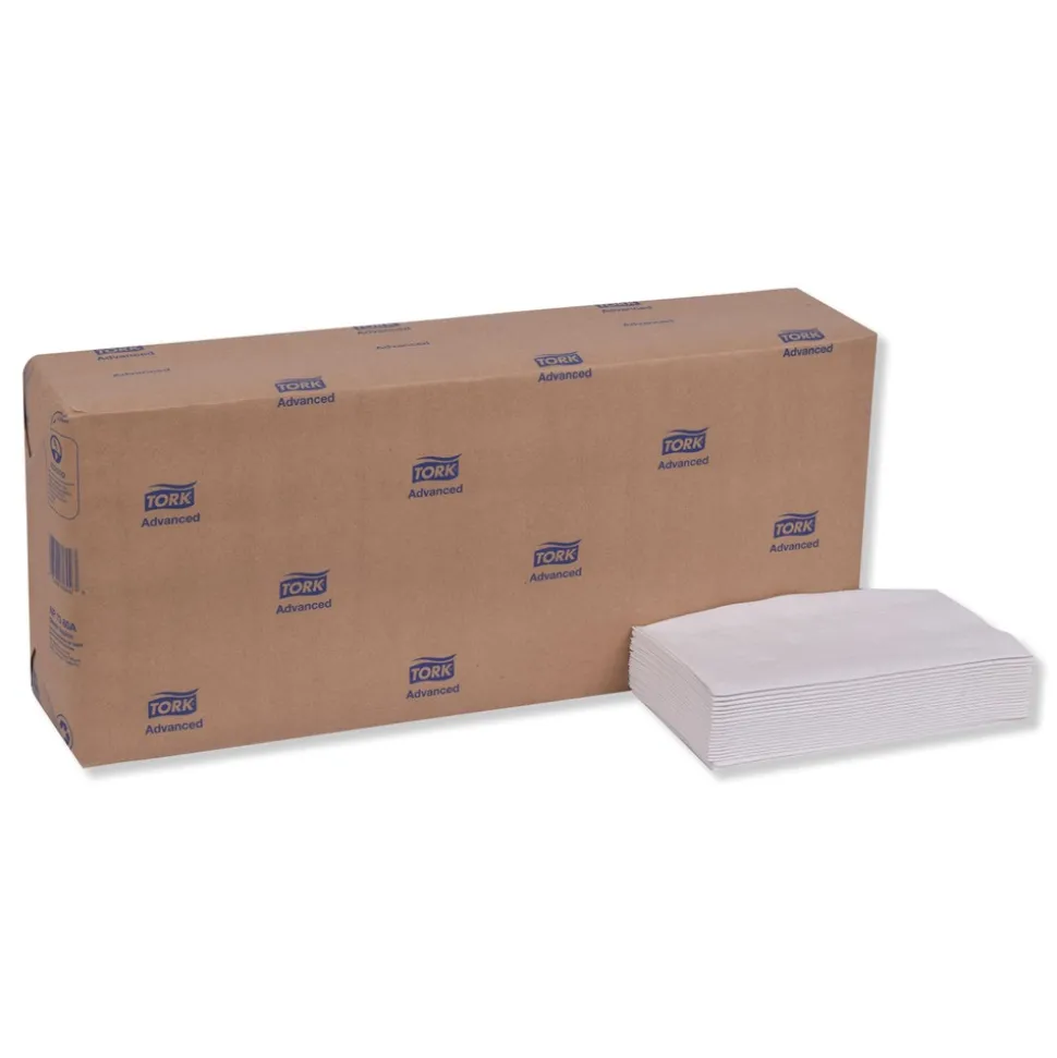 Tork NP7380A 3-Ply 17 in. x 16.125 in. 1/8 in. Fold Advanced Dinner Napkin - White (1740/Carton)